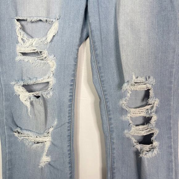 Cello Juniors 13 Blue Cotton Stretch Ripped Skinny Jeans Medium Wash Distressed - Picture 6 of 12